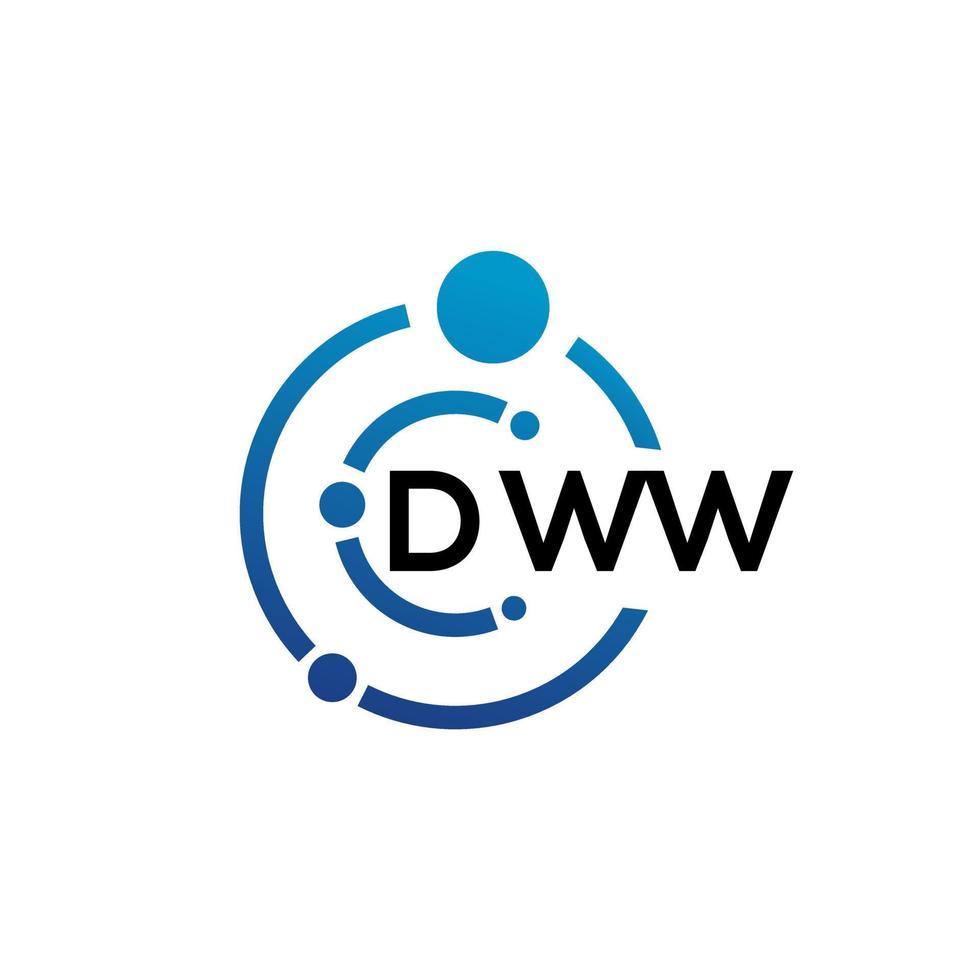 création de logo de lettre dww sur fond blanc. concept de logo de lettre initiales créatives dww. conception de lettre dww. vecteur