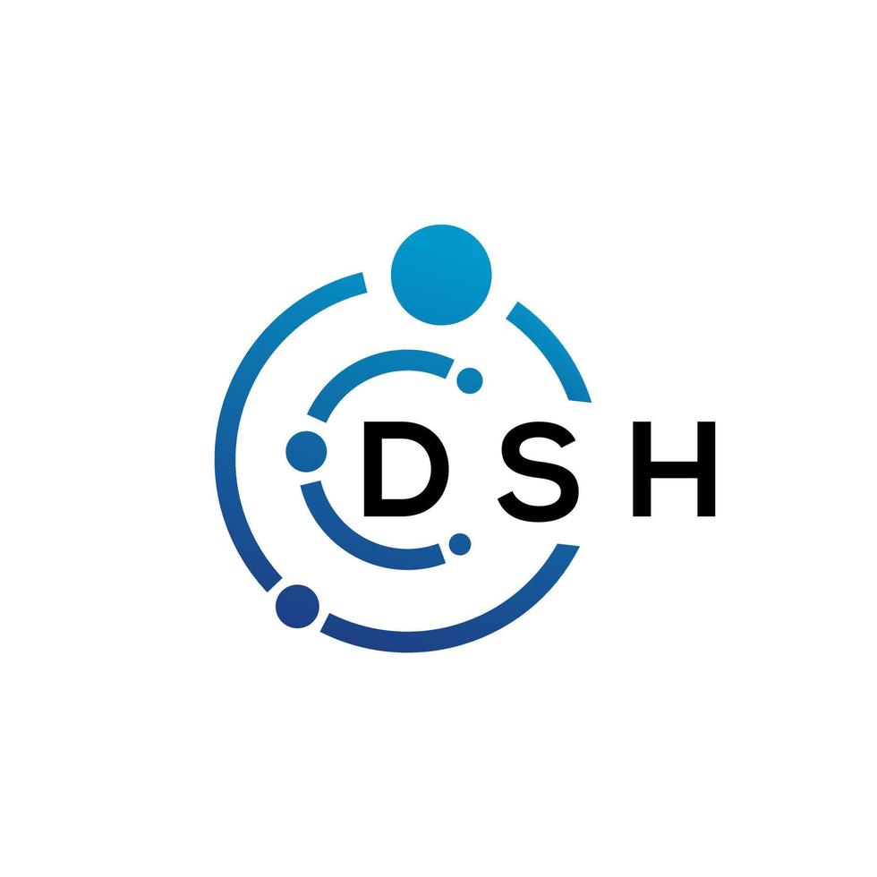 création de logo de lettre dsh sur fond blanc. concept de logo de lettre initiales créatives dsh. conception de lettre dsh. vecteur