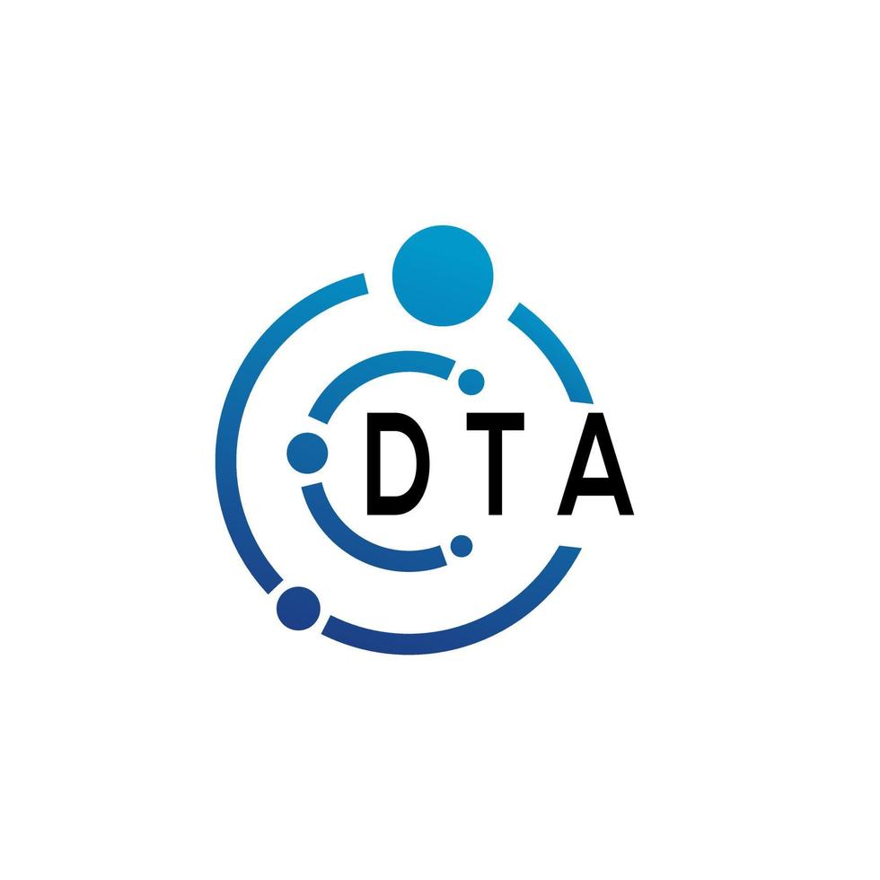 création de logo de lettre dta sur fond blanc. concept de logo de lettre initiales créatives dta. conception de lettre dta. vecteur