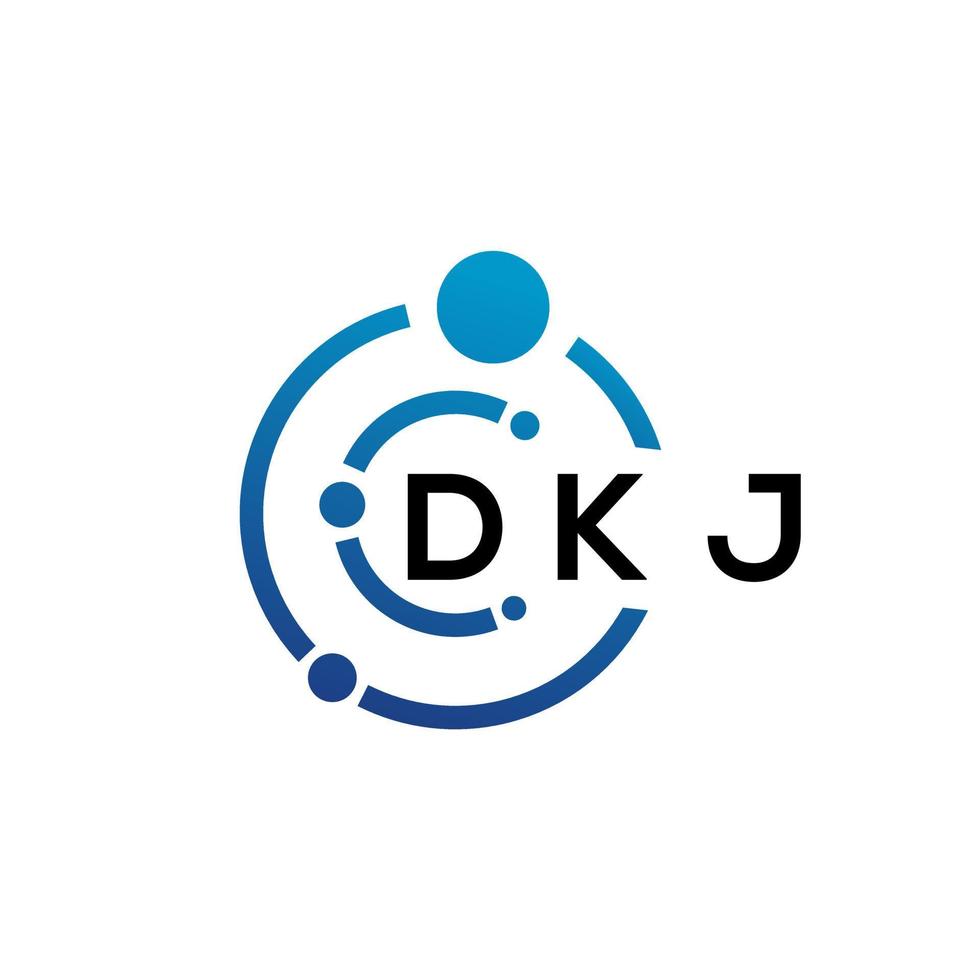 création de logo de lettre dkj sur fond blanc. concept de logo de lettre initiales créatives dkj. conception de lettre dkj. vecteur