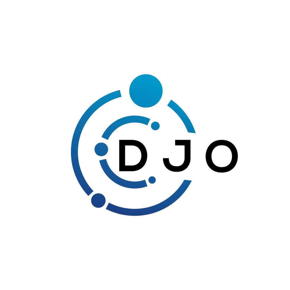 création de logo de lettre djo sur fond blanc. concept de logo de lettre initiales créatives djo. conception de lettre djo. vecteur