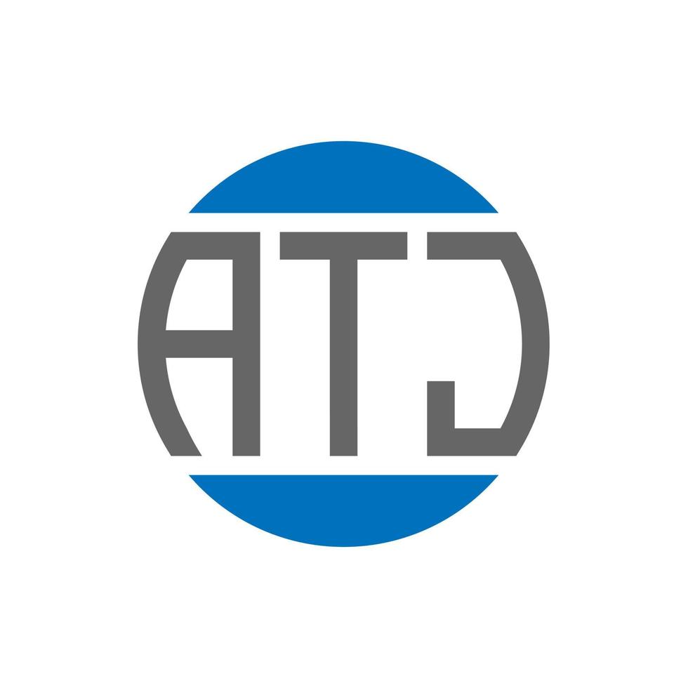 création de logo de lettre atj sur fond blanc. concept de logo de cercle d'initiales créatives atj. conception de lettre atj. vecteur