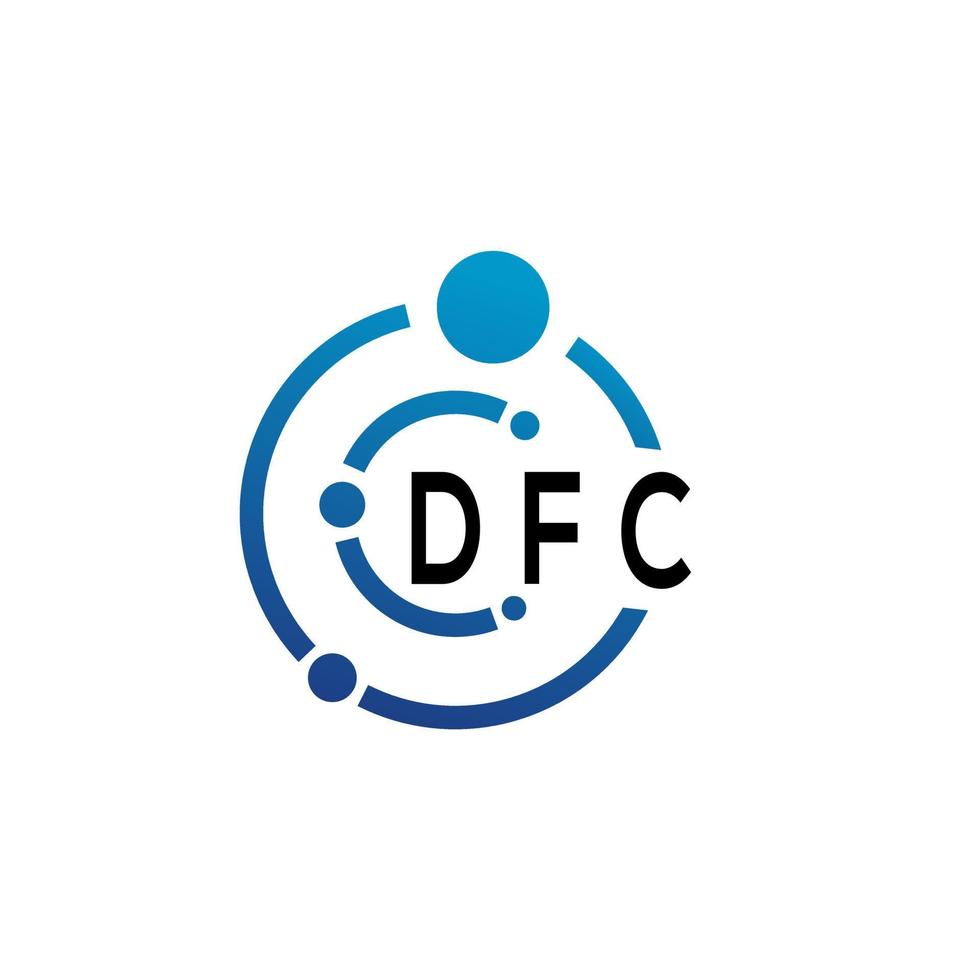 création de logo de lettre dfc sur fond blanc. concept de logo de lettre initiales créatives dfc. conception de lettre dfc. vecteur