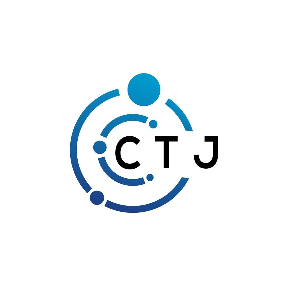 création de logo de lettre ctj sur fond blanc. concept de logo de lettre initiales créatives ctj. conception de lettre ctj. vecteur