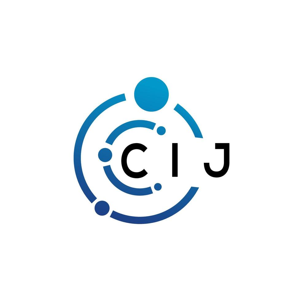 création de logo de lettre cij sur fond blanc. concept de logo de lettre initiales créatives cij. conception de lettre cij. vecteur