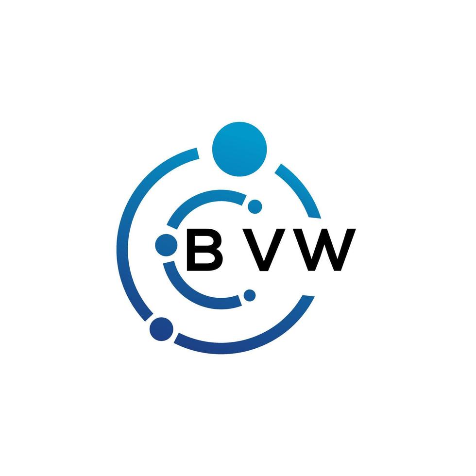 création de logo de lettre bvw sur fond blanc. concept de logo de lettre initiales créatives bvw. conception de lettre bvw. vecteur