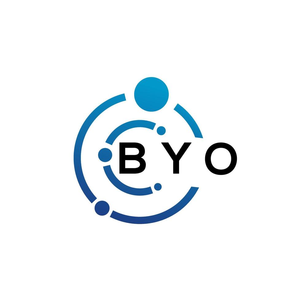 création de logo de lettre byo sur fond blanc. byo concept de logo de lettre initiales créatives. conception de lettre byo. vecteur