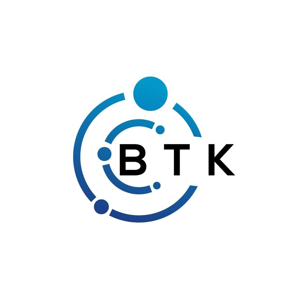 création de logo de lettre btk sur fond blanc. concept de logo de lettre initiales créatives btk. conception de lettre btk. vecteur