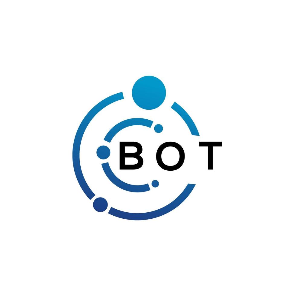 création de logo de lettre bot sur fond blanc. concept de logo de lettre initiales créatives bot. conception de lettre de robot. vecteur