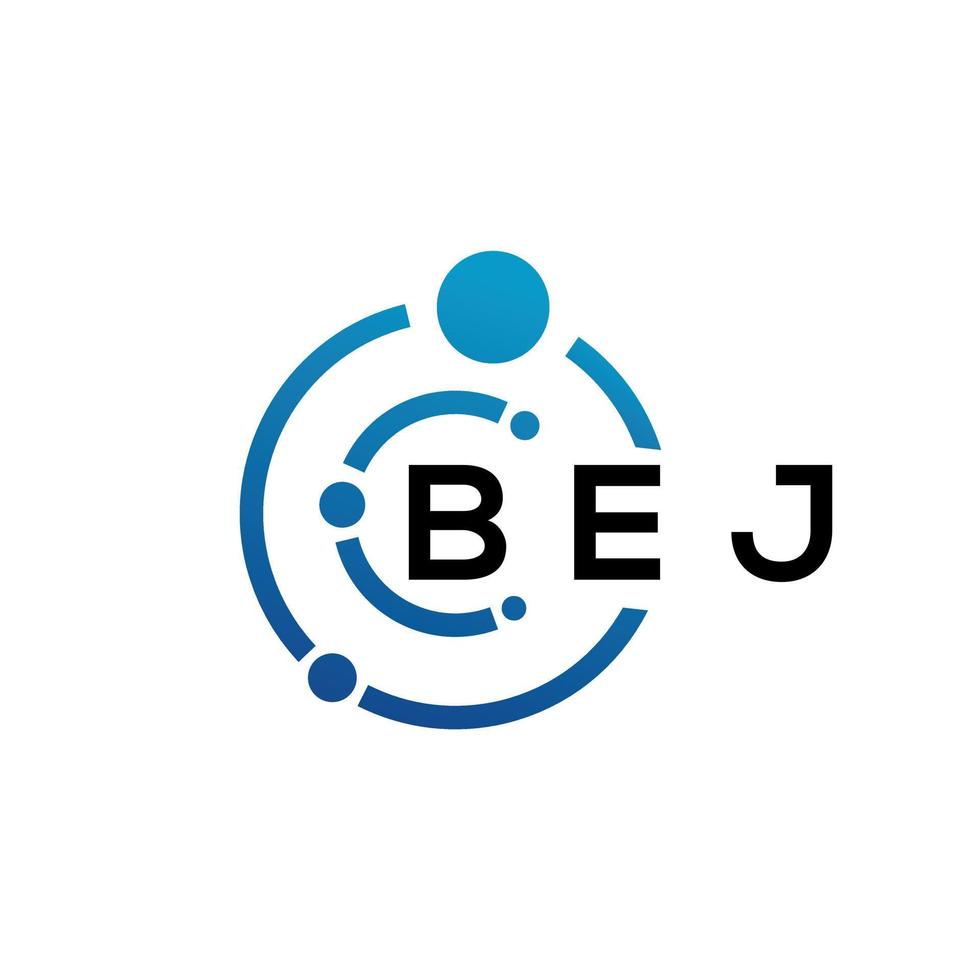 création de logo de lettre bej sur fond noir. concept de logo de lettre initiales créatives bej. conception de lettre bej. vecteur