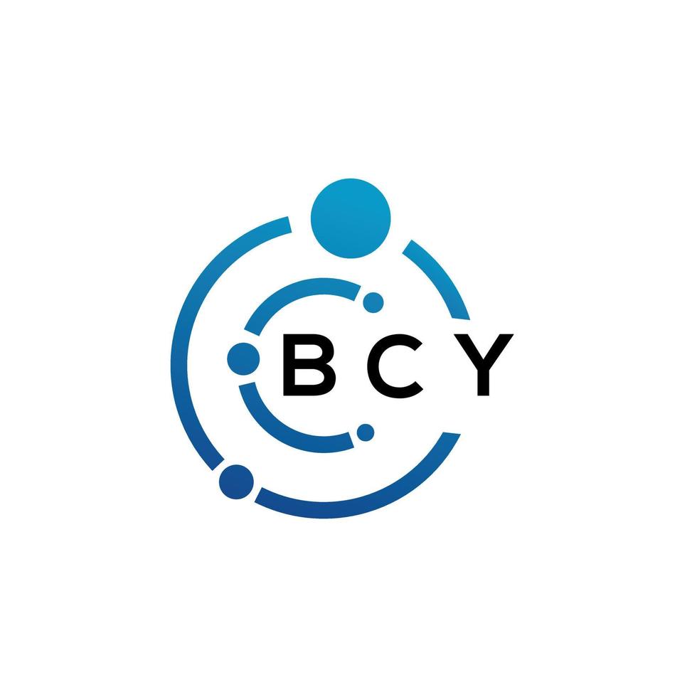 création de logo de lettre bcy sur fond noir. concept de logo de lettre initiales créatives bcy. conception de lettre bcy. vecteur