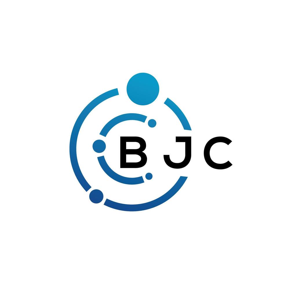 création de logo de lettre bjc sur fond blanc. concept de logo de lettre initiales créatives bjc. conception de lettre bjc. vecteur