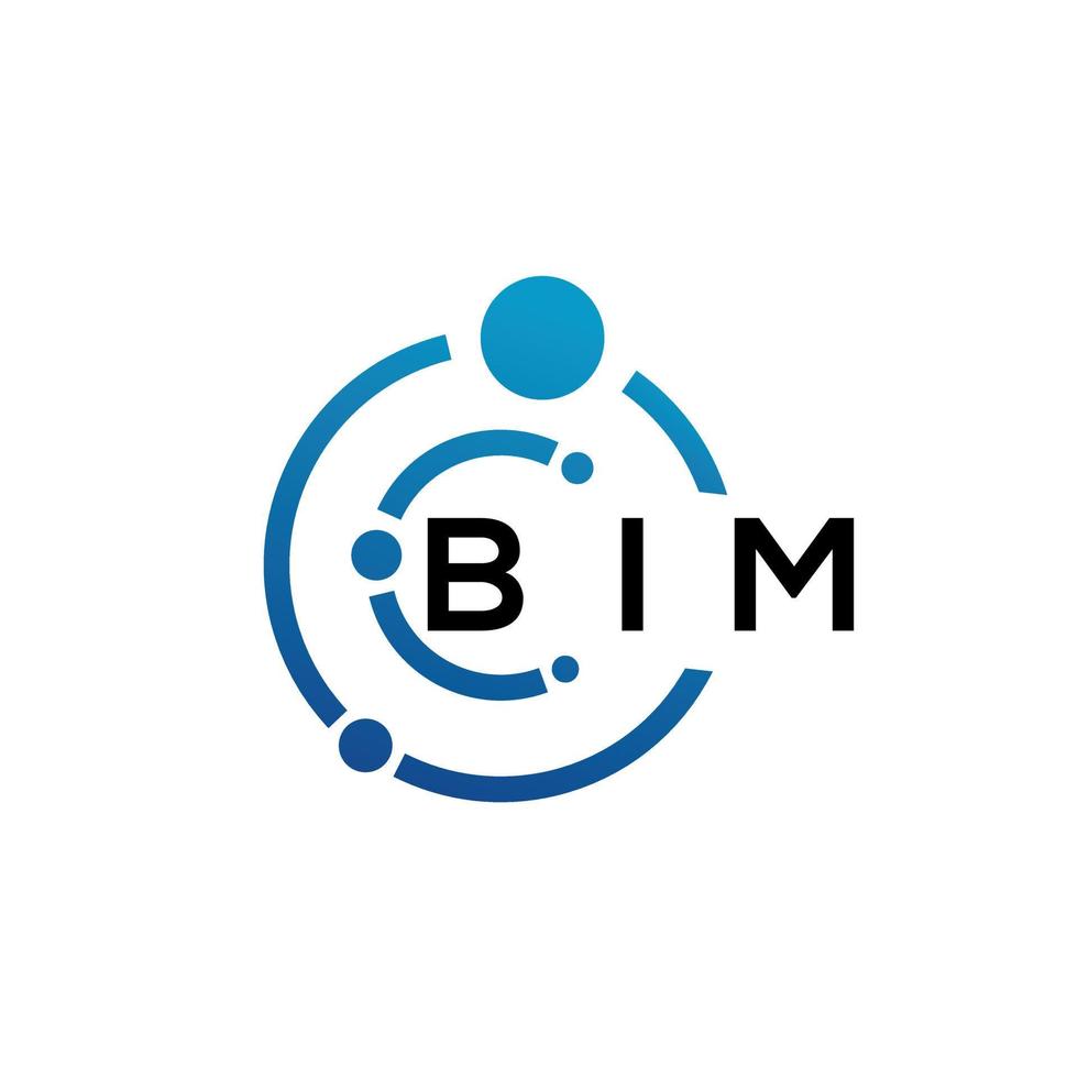 création de logo de lettre bim sur fond blanc. concept de logo de lettre initiales créatives bim. conception de lettre bim. vecteur