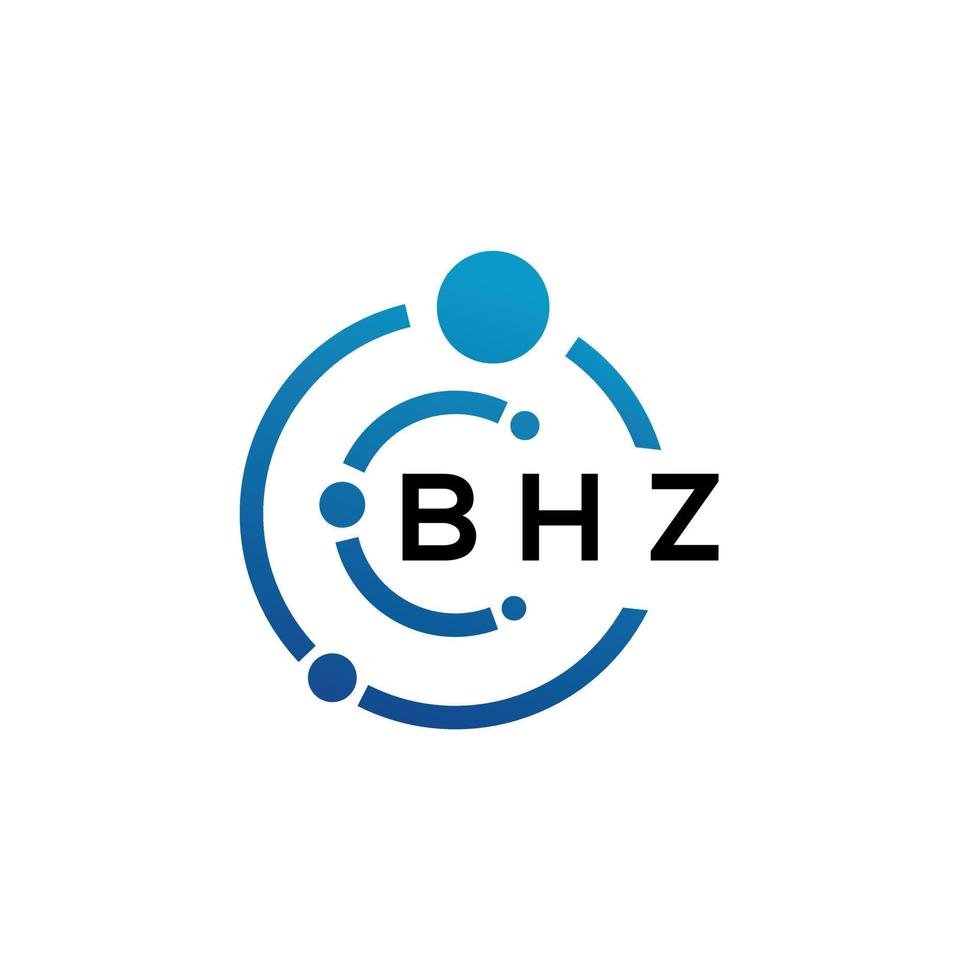 création de logo de lettre bhz sur fond blanc. bhz concept de logo de lettre initiales créatives. conception de lettre bhz. vecteur