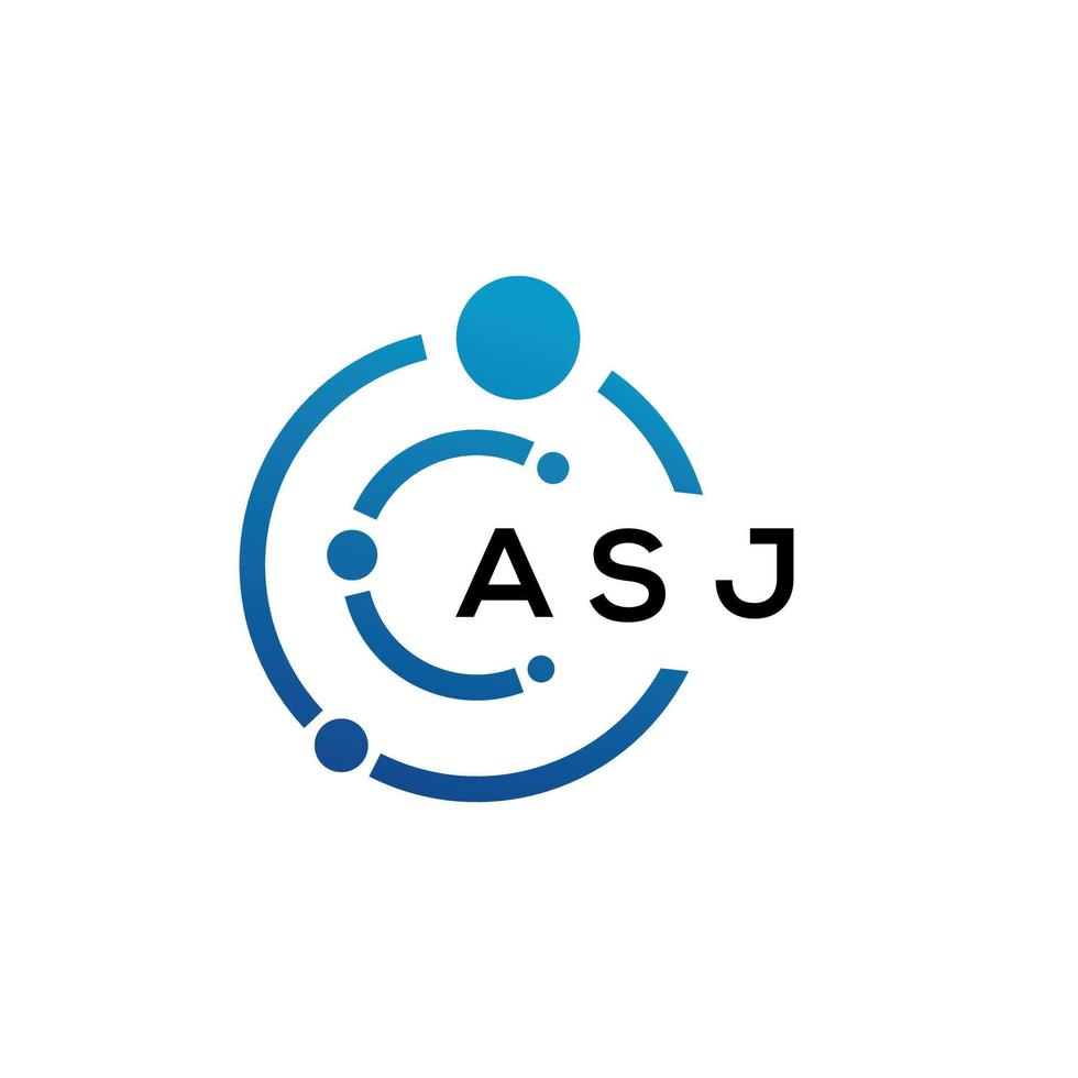 création de logo de lettre asj sur fond noir. concept de logo de lettre initiales créatives asj. conception de lettre asj. vecteur