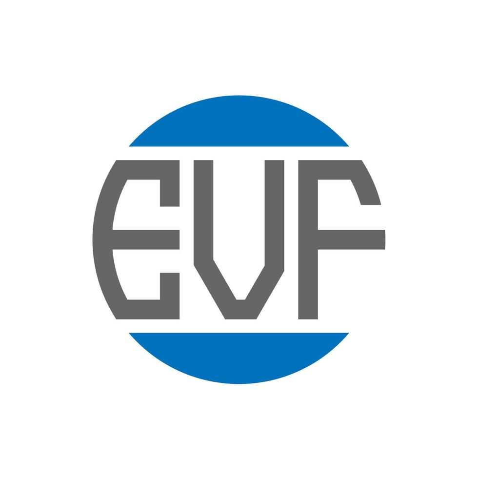 création de logo de lettre evf sur fond blanc. concept de logo de cercle d'initiales créatives evf. conception de lettre evf. vecteur