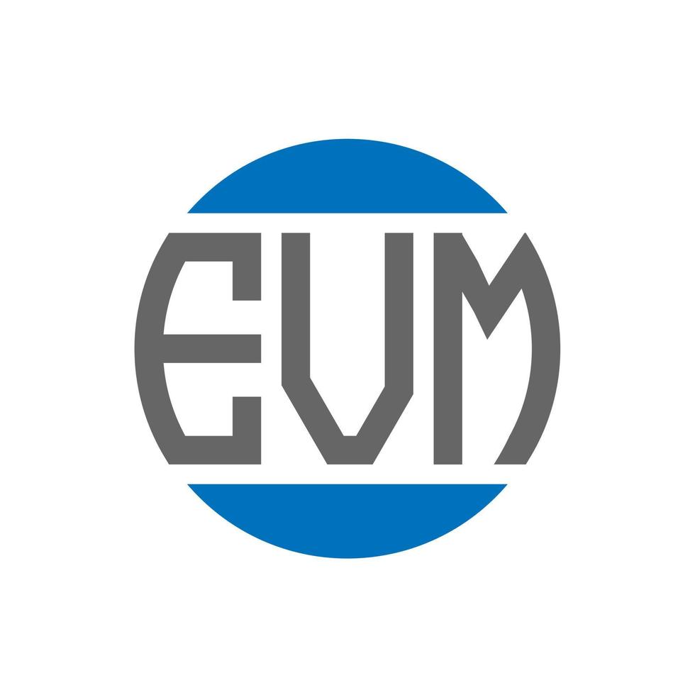 création de logo de lettre evm sur fond blanc. concept de logo de cercle d'initiales créatives evm. conception de lettre evm. vecteur