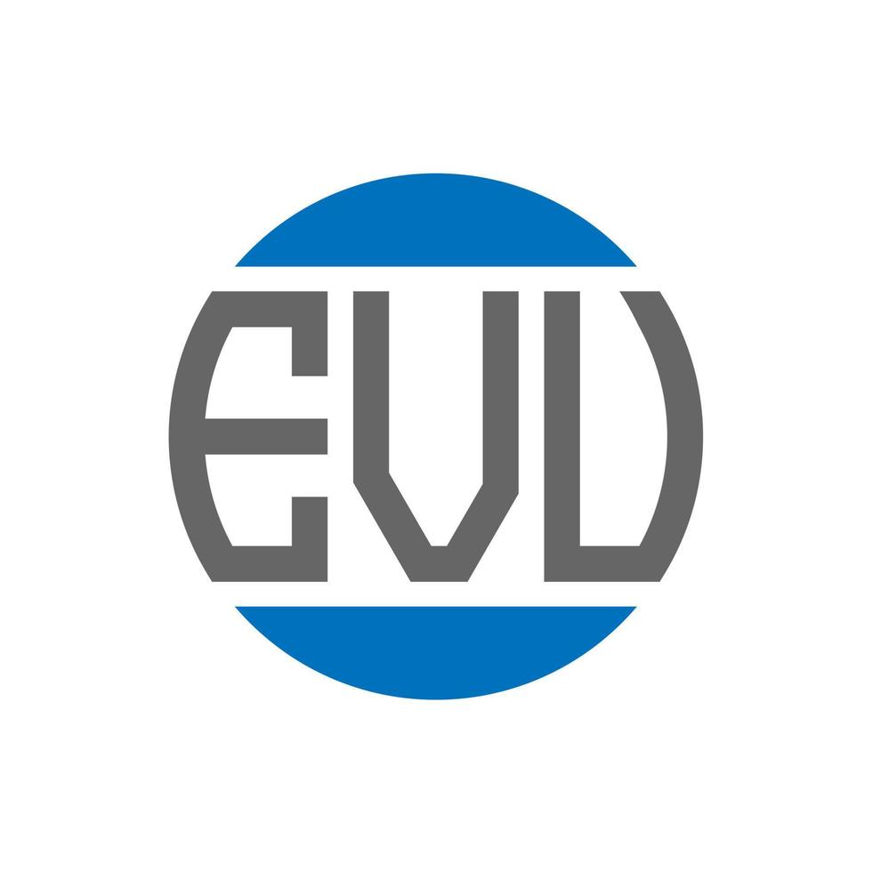 création de logo de lettre evu sur fond blanc. concept de logo de cercle d'initiales créatives evu. conception de lettre evu. vecteur