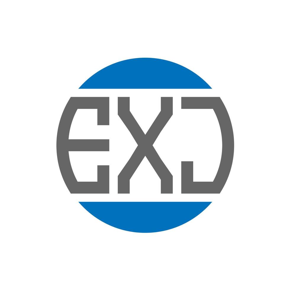 création de logo de lettre exj sur fond blanc. concept de logo de cercle d'initiales créatives exj. conception de lettre exj. vecteur