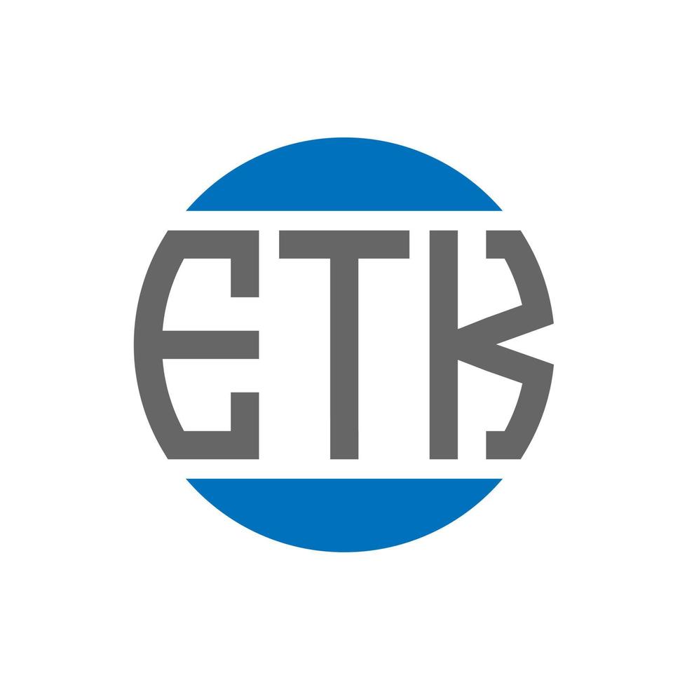 création de logo de lettre etk sur fond blanc. concept de logo de cercle d'initiales créatives etk. conception de lettre etk. vecteur