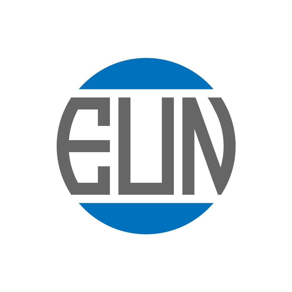 création de logo de lettre eun sur fond blanc. concept de logo de cercle d'initiales créatives eun. conception de lettre eun. vecteur