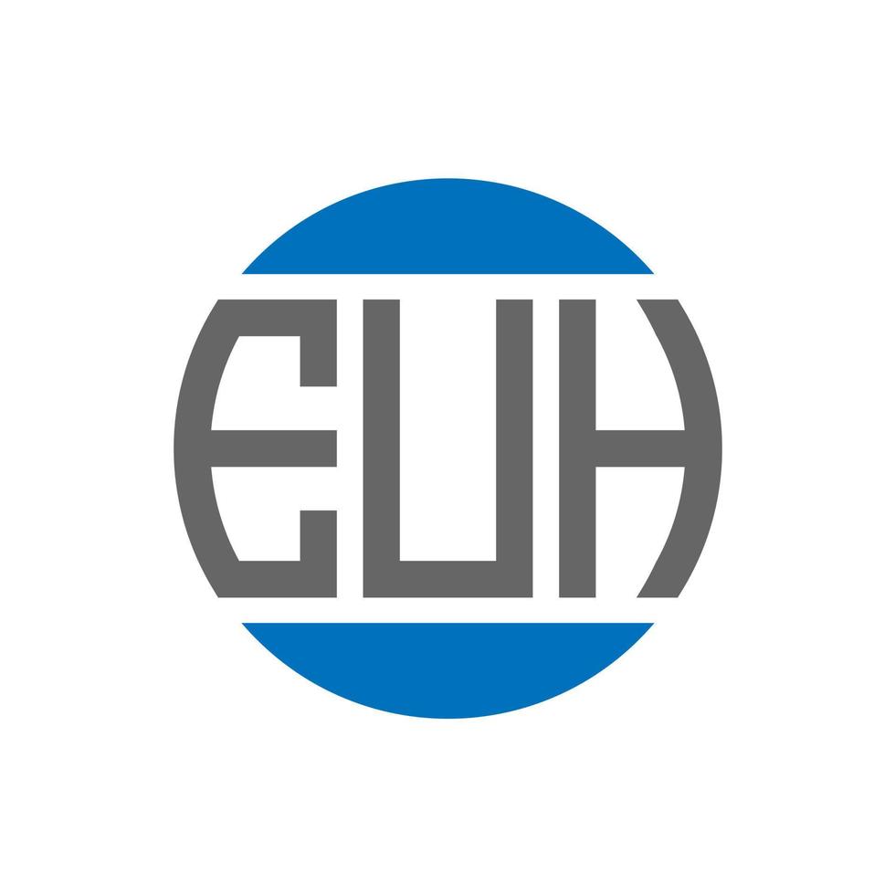 création de logo de lettre euh sur fond blanc. concept de logo de cercle d'initiales créatives euh. conception de lettre euh. vecteur