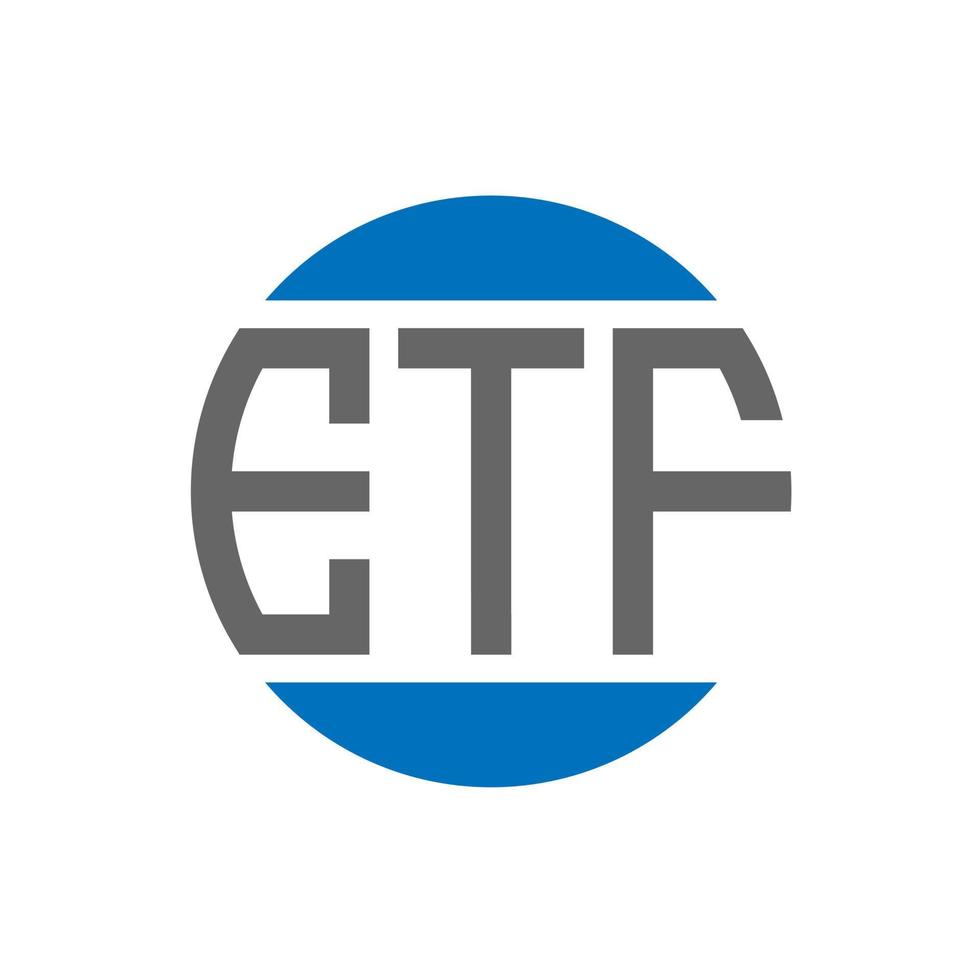 création de logo de lettre etf sur fond blanc. concept de logo de cercle d'initiales créatives etf. conception de lettre etf. vecteur