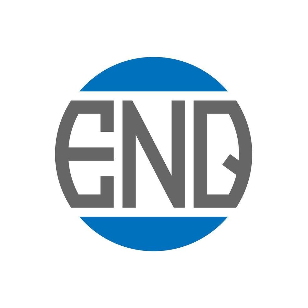 création de logo de lettre enq sur fond blanc. concept de logo de cercle d'initiales créatives enq. conception de lettre enq. vecteur