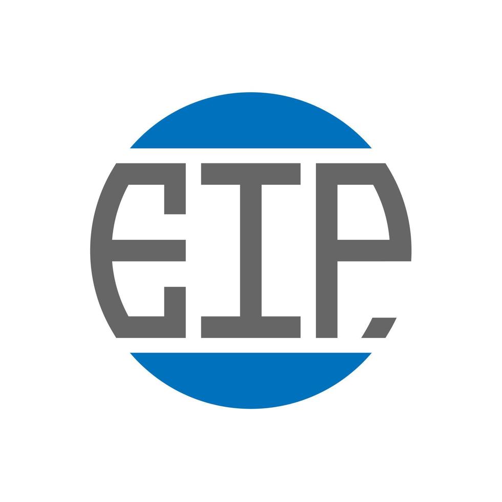 création de logo de lettre eip sur fond blanc. concept de logo de cercle d'initiales créatives eip. conception de lettre eip. vecteur