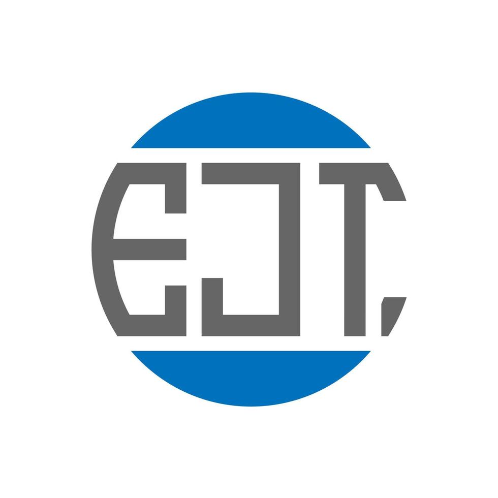 création de logo de lettre ejt sur fond blanc. concept de logo de cercle d'initiales créatives ejt. conception de lettre ejt. vecteur