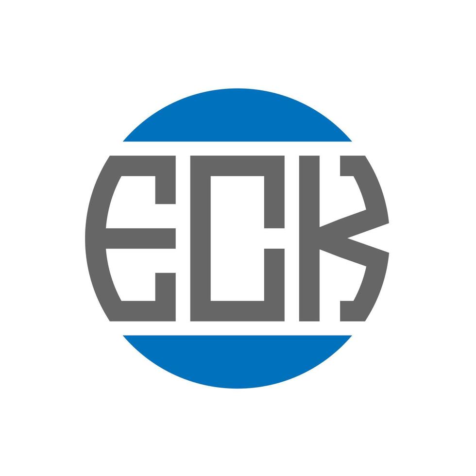 création de logo de lettre eck sur fond blanc. concept de logo de cercle d'initiales créatives eck. conception de lettre eck. vecteur