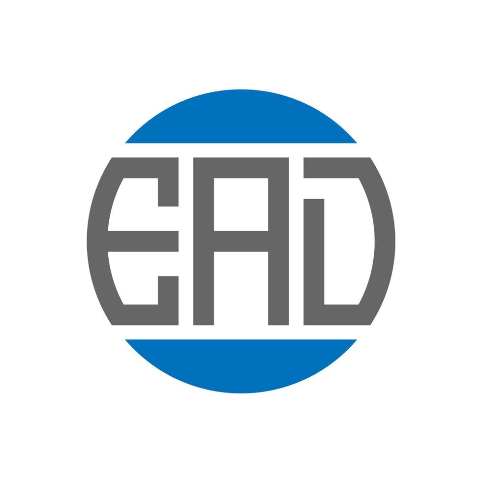 création de logo de lettre ead sur fond blanc. lire le concept de logo de cercle d'initiales créatives. conception de lettre ead. vecteur