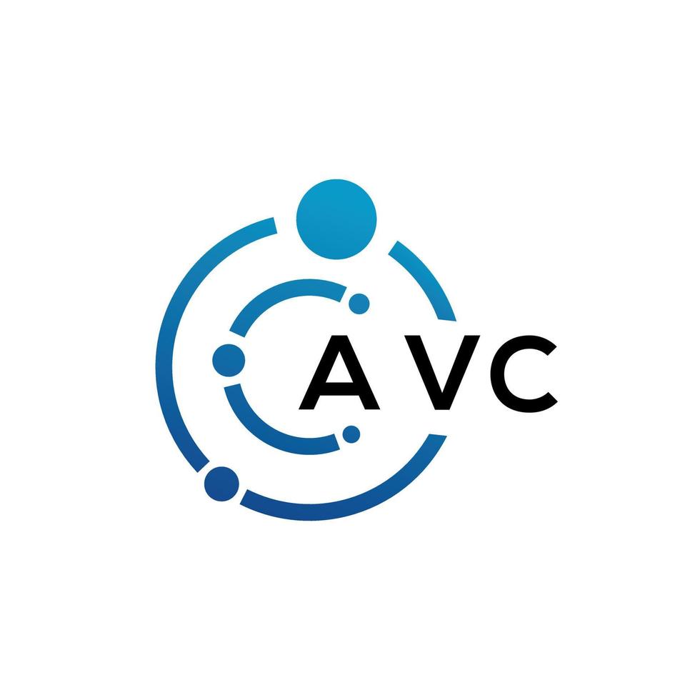 création de logo de lettre avc sur fond noir. concept de logo de lettre initiales créatives avc. conception de lettre avc. vecteur