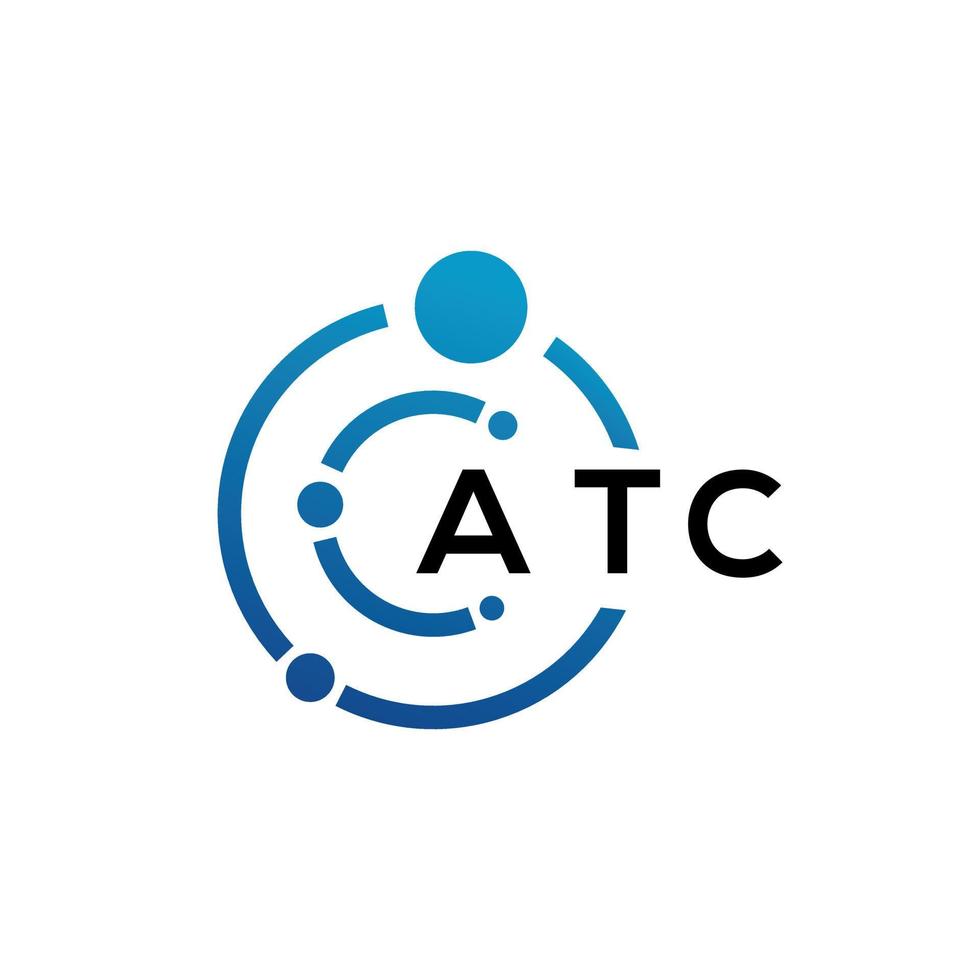 création de logo de lettre atc sur fond noir. concept de logo de lettre initiales créatives atc. conception de lettre atc. vecteur