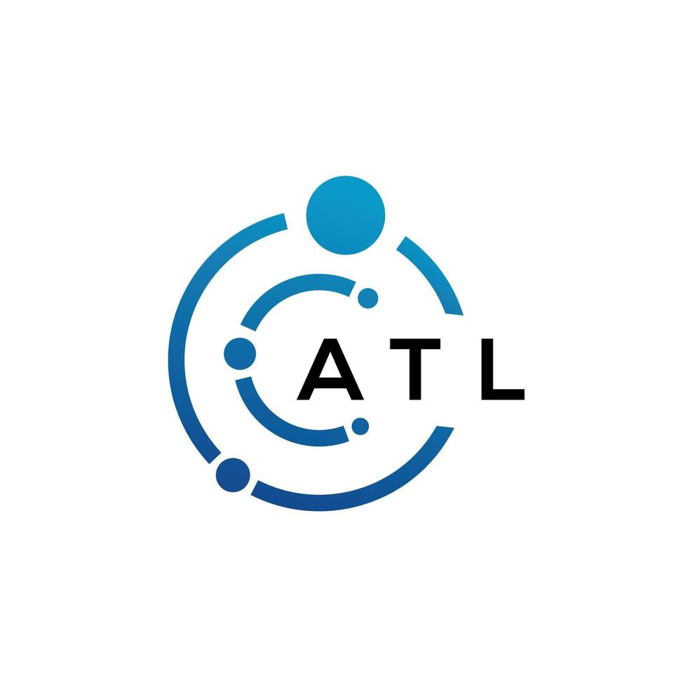 création de logo de lettre atl sur fond noir. concept de logo de lettre initiales créatives atl. conception de lettre atl. vecteur