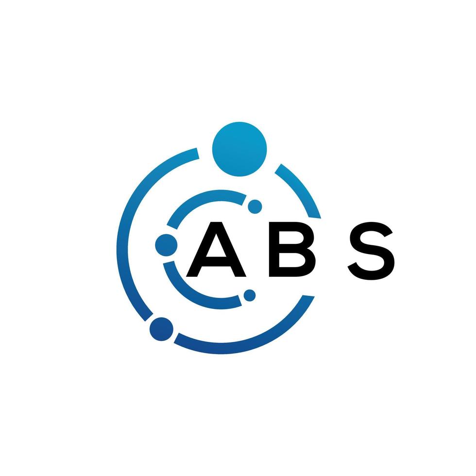 création de logo de lettre abs sur fond noir. concept de logo de lettre initiales créatives abs. conception de lettre abs. vecteur