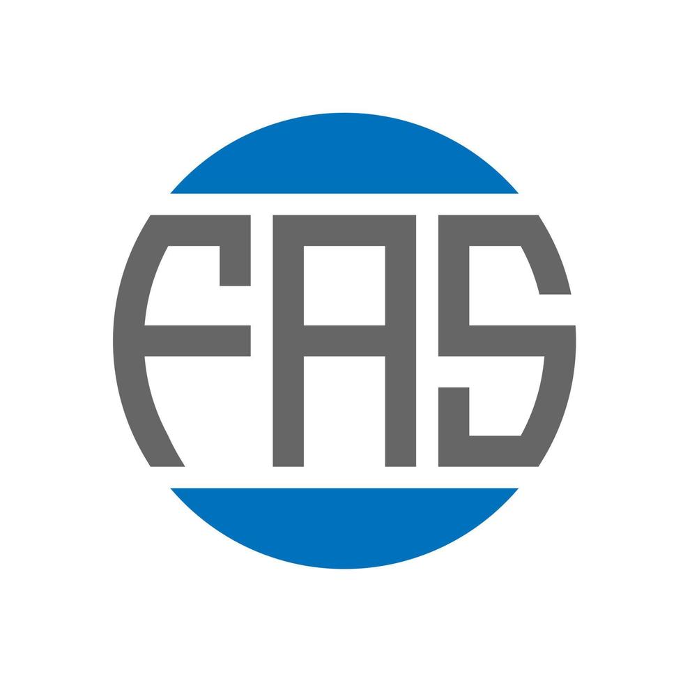 création de logo de lettre fas sur fond blanc. concept de logo de cercle d'initiales créatives fas. conception de lettre fas. vecteur