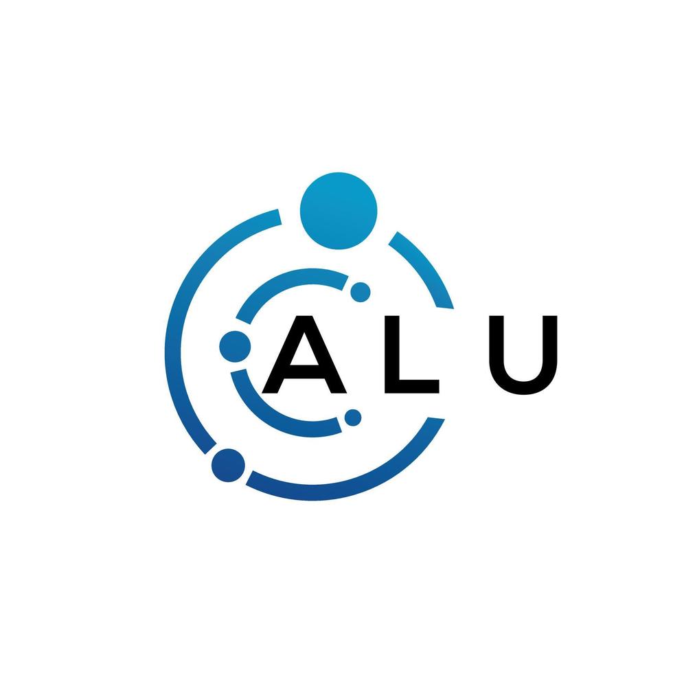 création de logo de lettre alu sur fond noir. concept de logo de lettre initiales créatives alu. conception de lettre alu. vecteur