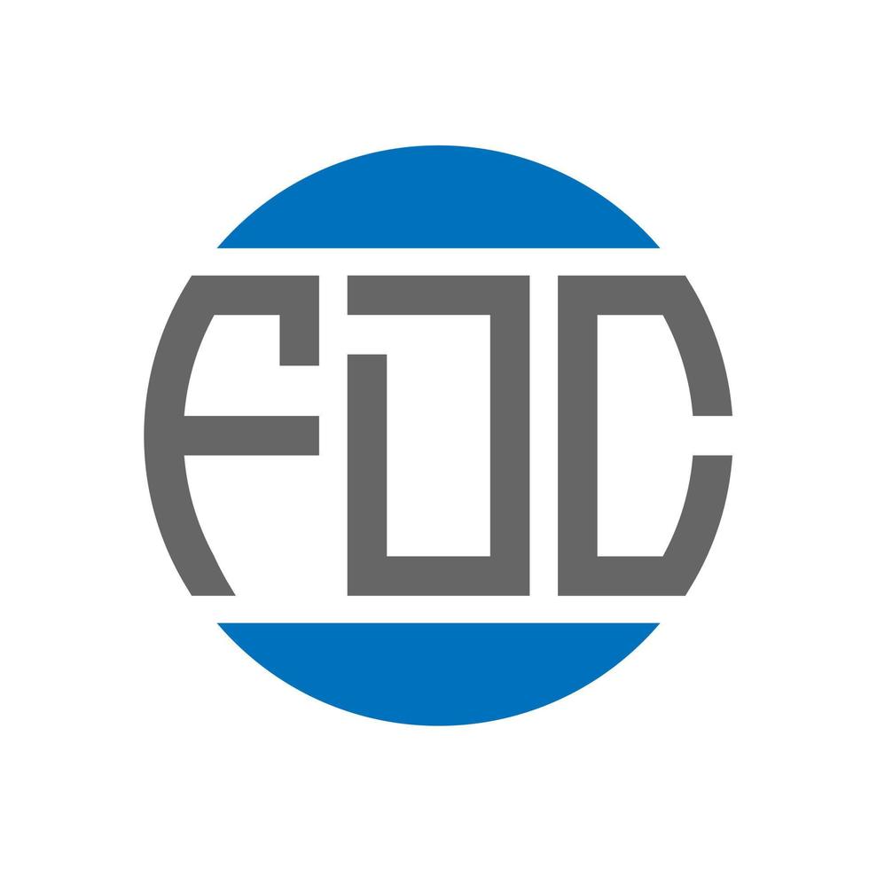 création de logo de lettre fdc sur fond blanc. concept de logo de cercle d'initiales créatives fdc. conception de lettre fdc. vecteur