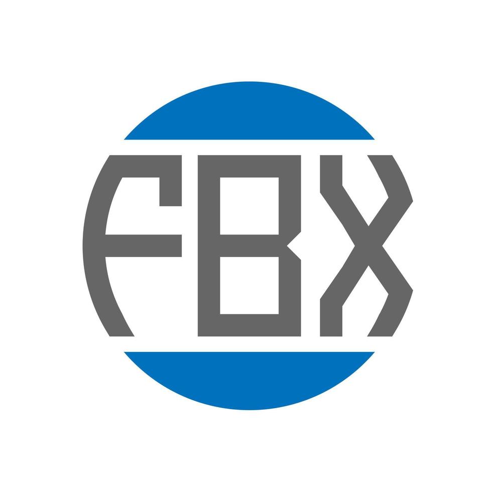 création de logo de lettre fbx sur fond blanc. concept de logo de cercle d'initiales créatives fbx. conception de lettre fbx. vecteur