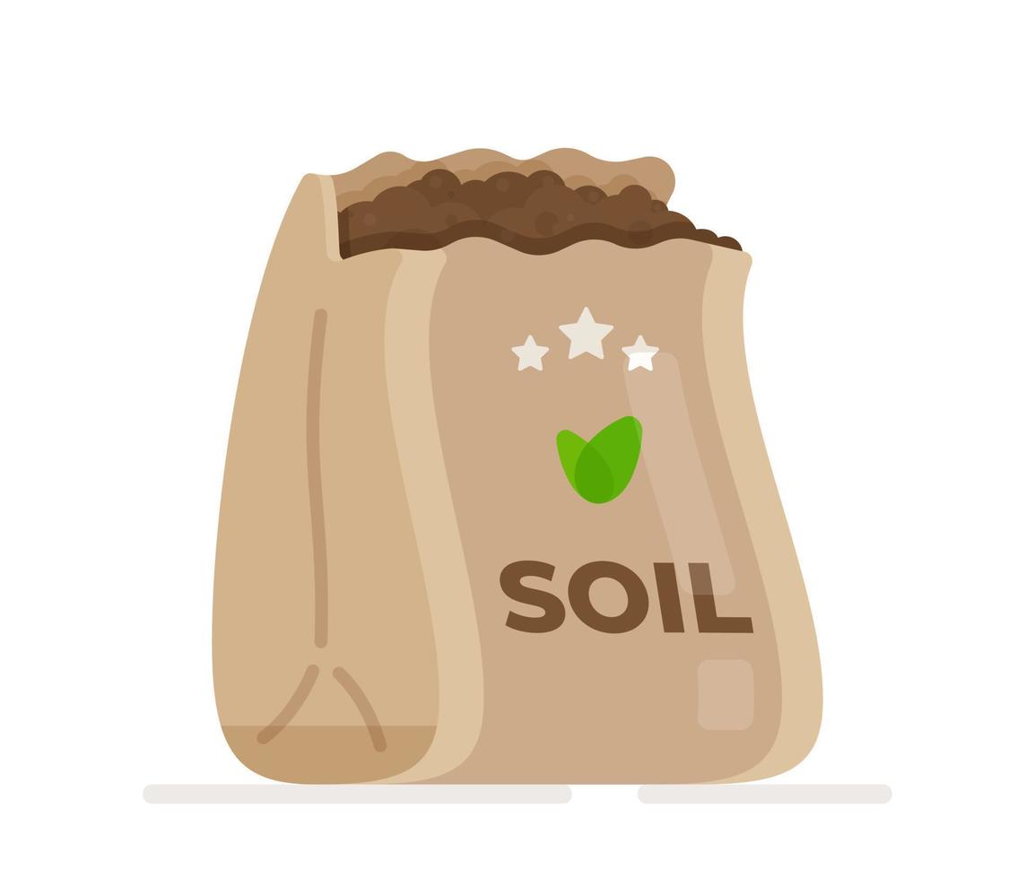 sac de terre. symbole de développement, agriculture biologique, produits naturels. vecteur
