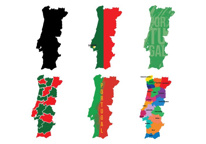 Vecteur carte Portugal