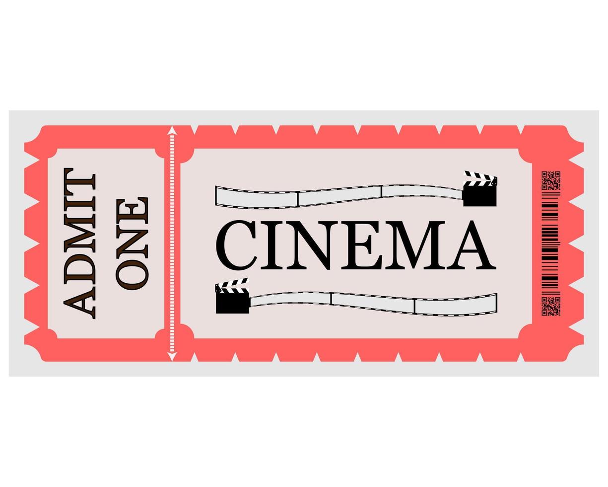 billet de cinéma avec légendes vecteur