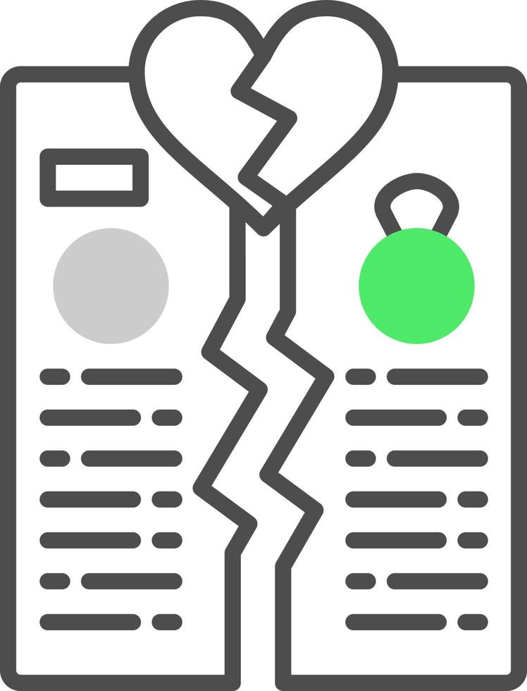 conception d'icône créative de divorce vecteur