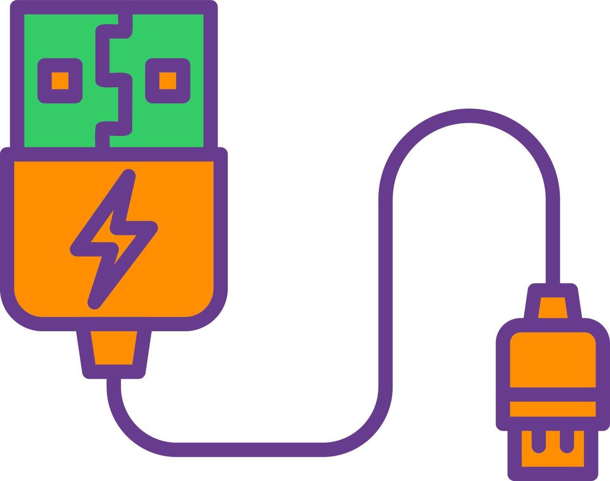 conception d'icône créative de câble usb vecteur