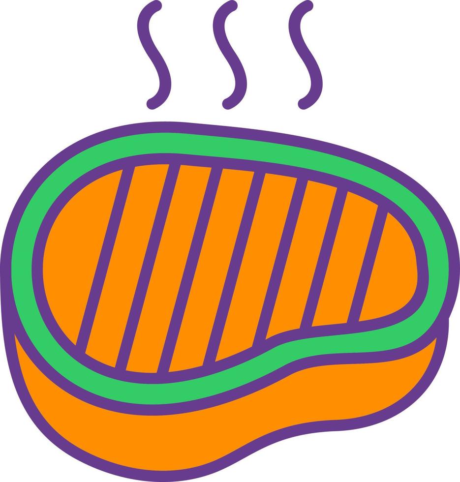 conception d'icône créative de steak vecteur