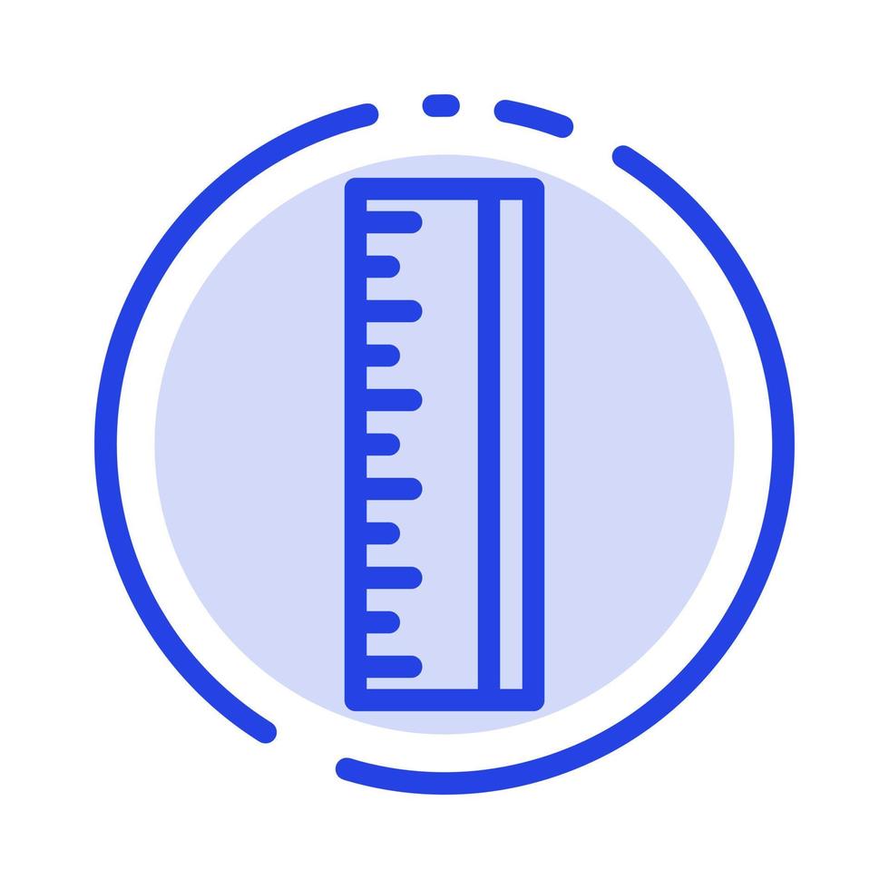 échelle conception concepteur bleu ligne pointillée icône de la ligne vecteur