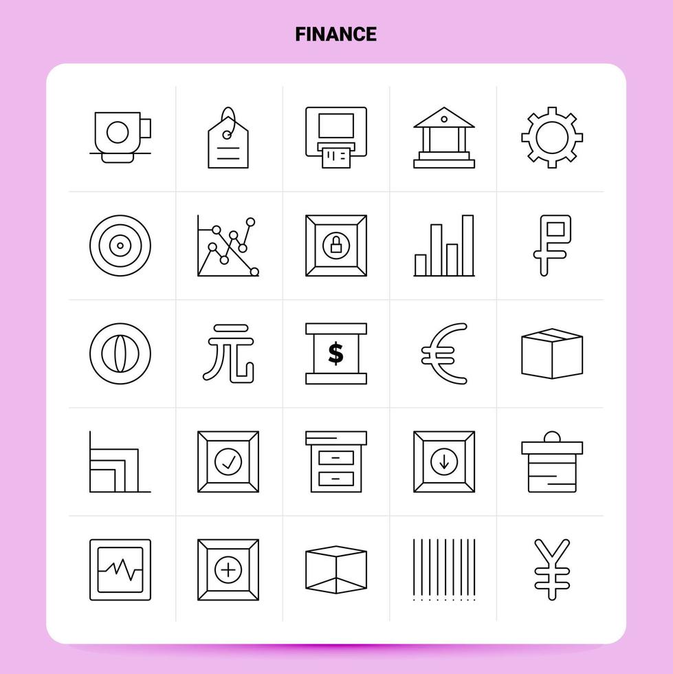 contour 25 finance icon set vector line style design black icons set pictogramme linéaire pack web et mobile business ideas design illustration vectorielle