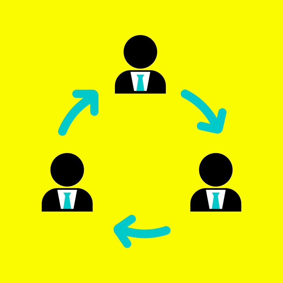 conception de vecteur icône interdépendance trois personnes