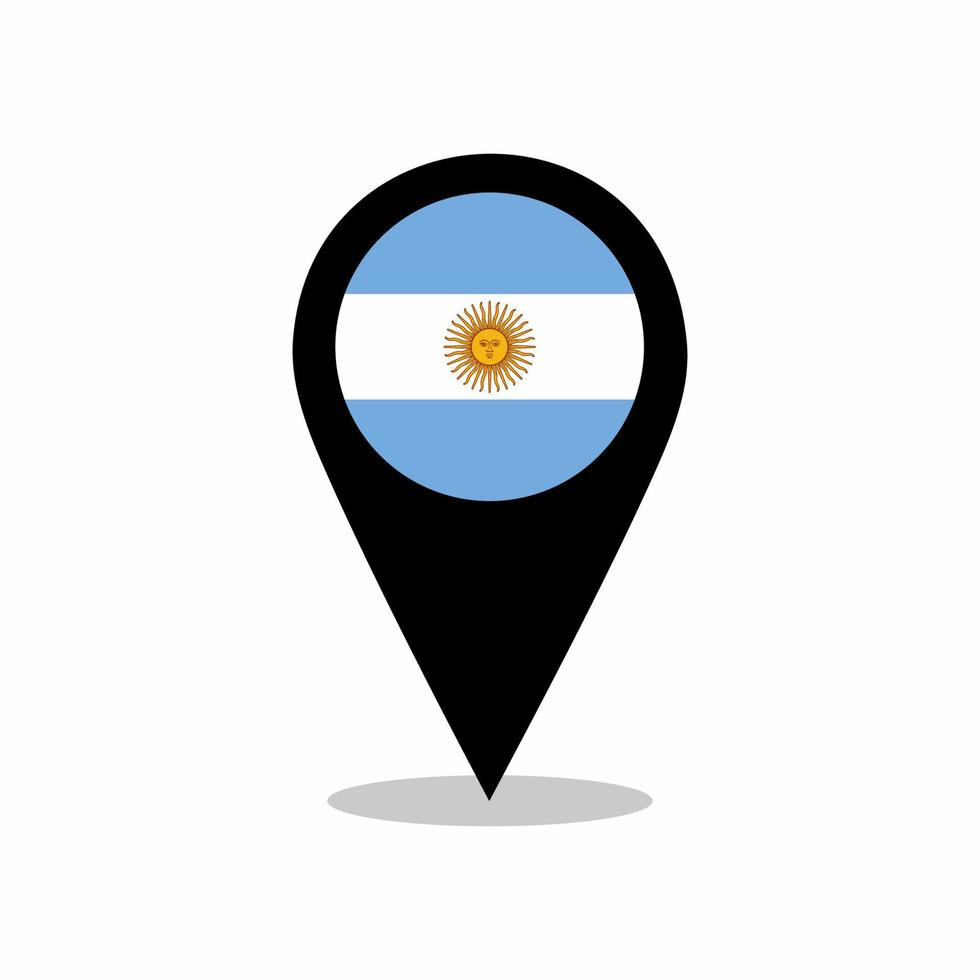 vecteur de drapeau de pays argentine avec conception de broche de localisation